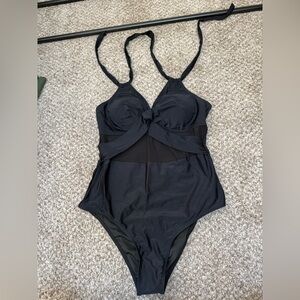 Stylish BlackOne Piece Swimsuit